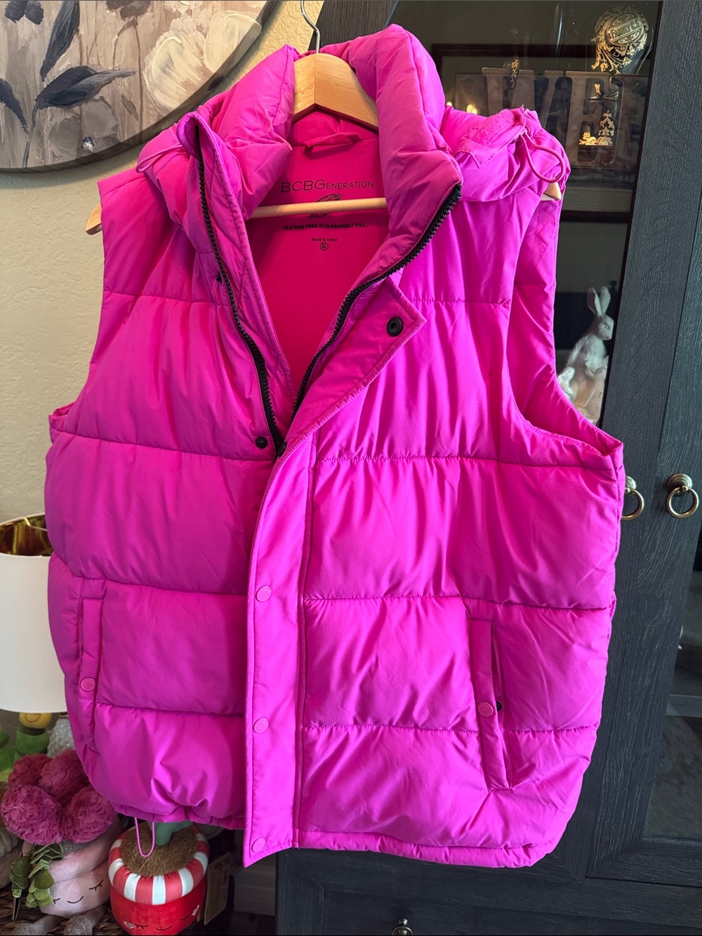 BCBGeneration Hot Pink Quilted Puffer Vest